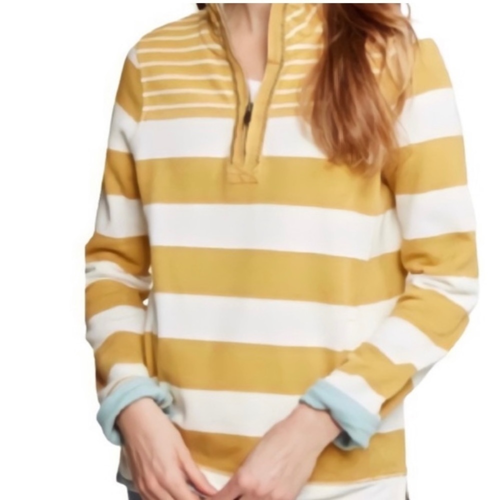 Fat Face The Airlie Mustard Yellow Quarter Zip Pullover Size 6